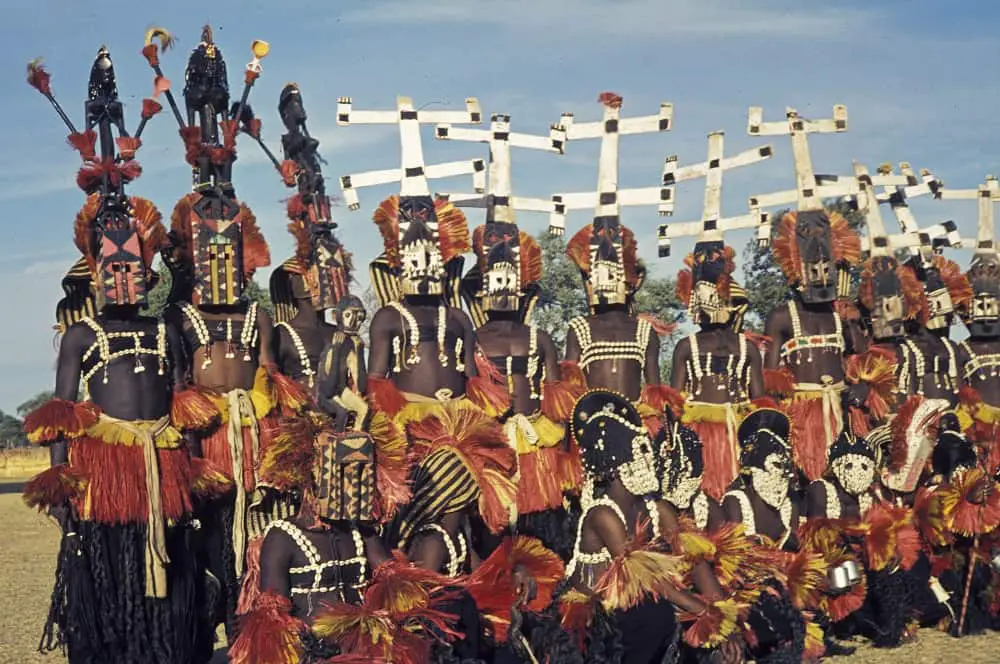 An image of a ritual performed by the Dogon Tribe