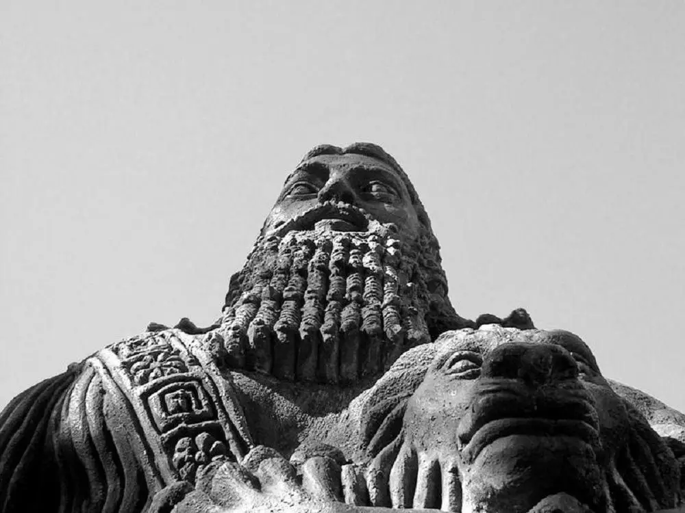 A statue of Gilgamesh. 