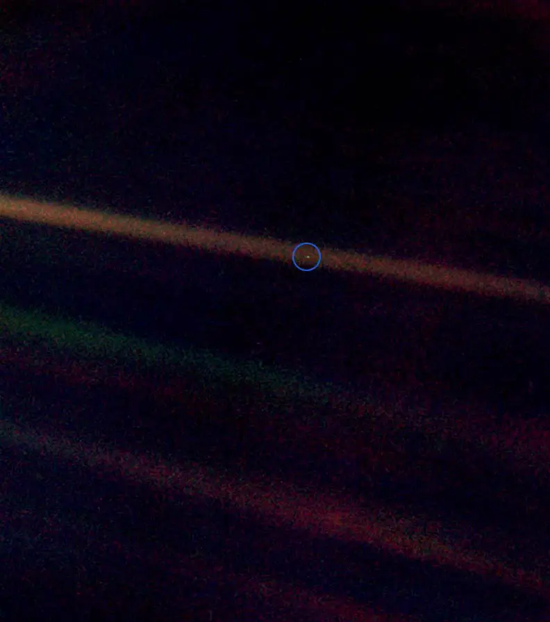 Look again at that dot That's here. That's home. That's us. On it everyone you love, everyone you know, everyone you ever heard of, every human being who ever was, lived out their lives... Image Credit: Wikimedia commons