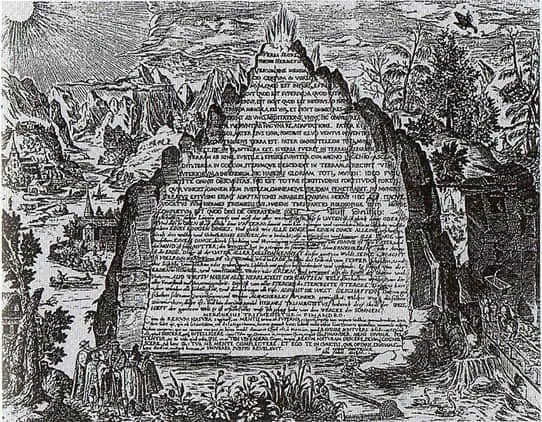 An artist’s impression of the Emerald Tablet . Photo source: Wikimedia.